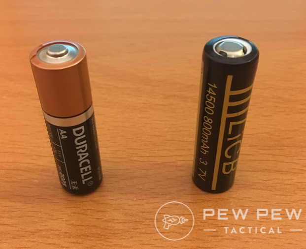 AA Battery vs 14500 Battery