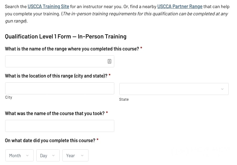 USCCA Level 1 Form