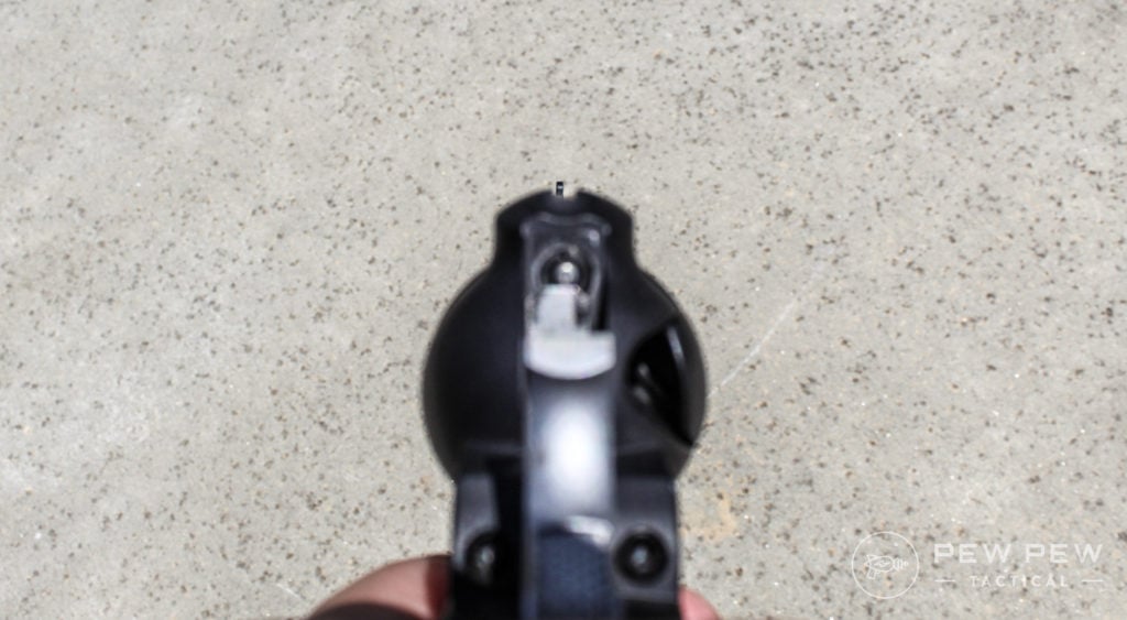 sight picture of Ruger Wrangler
