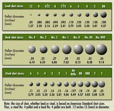 Shot Size Chart, Shotgunworld